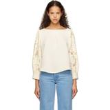 See by Chloé Dame Bluser See by Chloé Off-White Embroidered Blouse 6A0 White Pink FR