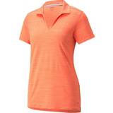 Orange - V-udskæring Overdele Puma Cloudspun Coast Polo Shirt - Hot Coral Heather