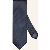 Hør Tilbehør Eton Dark Blue Silk & Linen Tie Slips hos Magasin Blå