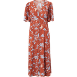 Esprit Orange Tøj Esprit Midikleid mit Allover-Muster