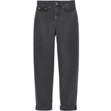 48 - Dame - Høj talje Jeans H&M Mom High Ankle Jeans - Dark Gray