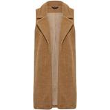 28 - 44 Overtøj Yours Faux Shearling Maxi Gilet - Camel