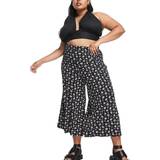 Dame - Flæse Nattøj Yours Exclusive Black Culottes with Small Flowers - Black