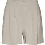 36 - Beige Shorts Vero Moda High Waist Shorts - Grey/Silver Lining