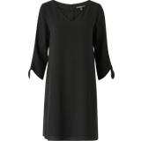 32 - Dame - Trekvartlange ærmer Kjoler Esprit Laser-Cut Crepe Dress - Black