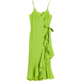26 - 48 - Dame Kjoler H&M Wrap Dress With Ruffles - Green