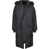 Urban Classics Kunstpels Tøj Urban Classics Ladies Oversize Faux Fur Puffer Coat - Black