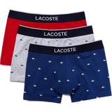 Lacoste Elastan/Lycra/Spandex Undertøj Lacoste Casual Signature Trunk 3-pack - Navy Blue/Grey Chine/Red