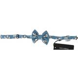 Blå - Silke Tilbehør Dolce & Gabbana Mens Light Blue Deck Of Cards Adjustable Neck Papillon Bow Tie Multicolour Silk One