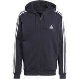 Adidas Herre Sweatere adidas Essentials Fleece 3-stripes Full-zip Hoodie - Black