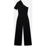 Stella McCartney Jumpsuits & Overalls Stella McCartney Compact Knit One-Shoulder Jumpsuit 1000 BLACK