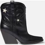 Stella McCartney Læder Støvler Stella McCartney Cloudy Alter Mat Star Embroidery Cowboy Boots, Woman, Black/Stone