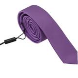 Dolce & Gabbana Lilla Tilbehør Dolce & Gabbana Purple Solid Print Silk Adjustable Necktie Accessory Tie