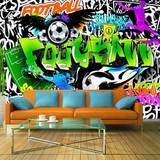 Orange Tapeter Artgeist Fototapet Football Graffiti 150 x 105 cm