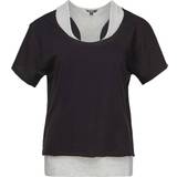 16 - U-udskæring Overdele Golddigga Womens Double Plain T-shirt - Black/Grey