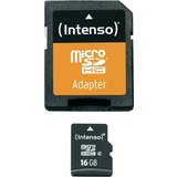 Class 4 Hukommelseskort & USB Stik Intenso MicroSDHC Class 4 21/5MB/s 16GB +Adapter