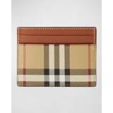 Beige Kortholdere Burberry Archive Beige Check-print Faux-leather Card