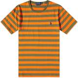 Polo Ralph Lauren Bomuld - Dame T-shirts Polo Ralph Lauren Orange/grøn stribet T-shirt med ikonlogo Orange/Grøn