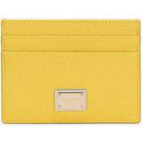 Dolce & Gabbana Dauphine calfskin card with branded tag yellow