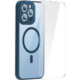 Baseus Mobiltilbehør Baseus Ramme Magnetisk Sag og Hærdet Glas Sæt til iPhone 14 Pro Max blå
