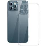 Baseus Blå Mobiltilbehør Baseus Krystal Gennemsigtigt Etui og Tempereret Glas Sæt til iPhone 12 Pro