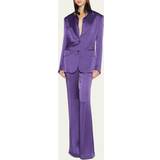 Tom Ford Double-breasted satin blazer purple