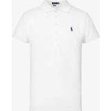 Polo Ralph Lauren Dame - Denimjakker Polotrøjer Polo Ralph Lauren Mens White Logo-embroidered Cotton-blend T-shirt