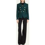 Balmain Dame Blazere Balmain buttons tweed jacket green