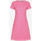 48 - Pink Kjoler Dolce & Gabbana Raschel tweed calf-length dress with logo