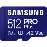 Samsung Class 10 Hukommelseskort & USB Stik Samsung PRO Plus MicroSDXC UHS-I U3 V30 A2 130/180MB/s 512GB