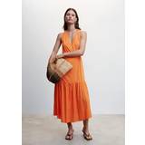 Mango Dame - Orange Kjoler Mango Women's Flared Skirt Dress