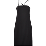 Only Abba Strap Slim Slit Dress - Black