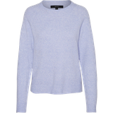 Lilla - Nylon Overdele Vero Moda Doffy O-Neck Long Sleeved Knitted Sweater - Blue/Jacaranda