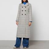 See by Chloé Dame Overtøj See by Chloé Long Houndstooth Wool-Blend Coat 40/UK