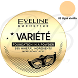 Pudder Eveline Cosmetics Variété Kompakt mineral pudder med applikator Skygge 03 Light Vanilla 8 g