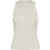 Dame - Nylon Toppe Selected Sleeveless Knitted Top - Birch