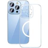 Baseus Mobiltilbehør Baseus Krystal Gennemsigtig Magnetisk Cover og Beskyttelsesglas Sæt til iPhone 14 Pro Max