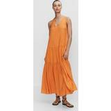 Mango Orange Kjoler Mango Women's Textured Skater Dress