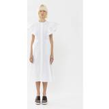 Chloé Knapper Kjoler Chloé Ruffle-trimed cotton midi dress white
