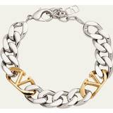 Palladium Armbånd Valentino Garavani Men's Two-Tone V-Logo Chain Bracelet SILVER/GOLD