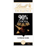 Lindt Slik & Kager Lindt Excellence Dark 90% Cocoa Chocolate Bar 100g 1pack