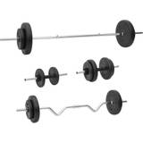 Vægtstangsæt vidaXL vægtstang og håndvægt med skiver 60 kg
