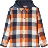 Multifarvet Skjorter Børnetøj Name It Hooded Overshirt - Autumn Maple
