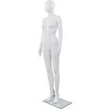 Modeldukker vidaXL mannequin kvinde fuld figur glassokkel hvid højglans 175 cm