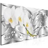 Lærred - Sølv Vægdekorationer Artgeist Flowering Narrow Silver Billede