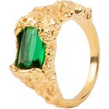 Krystal Ringe House of Vincent Stolen Possession Ring - Gold/Dark Green