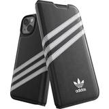 Adidas Covers med kortholder adidas iPhone 14 Etui 3 Stripes Booklet Case Sort Hvid