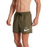 Nike Badedragter Nike Swimming Volley Kakifarvede 5-tommers badeshorts med stort logo-Grøn Kakifarvet