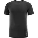Salomon Herre Overdele Salomon Trail running clothing T Shirt Cross Run SS Tee Deep Black for Men