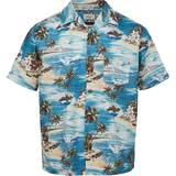 Replay Skjorter Replay Hawaiian Landscape Shirt, Blue